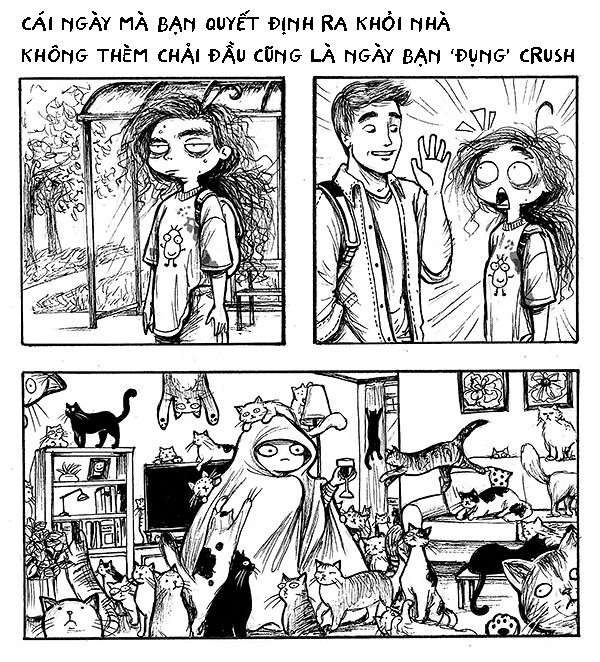 Lên đồ lồng lộn thì ra đường chẳng gặp ai, mà hễ trông "nát" là lại gặp trúng người ấy mới đau.