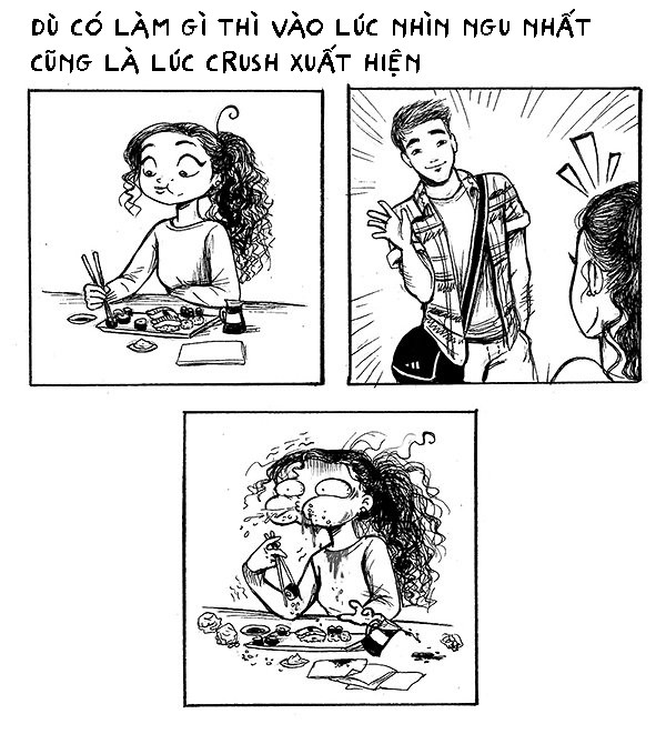 Dù đang làm gì thì gặp crush cũng khiến bạn hành động ngớ ngẩn ngay lập tức.
