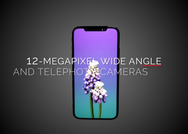 Camera trước lên đến 12MP. Máy trang bị màn hình OLED kích thước 5,8 inch