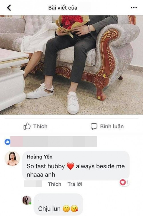 Bài đăng kỉ niệm 550 ngày yêu được bạn trai tin đồn của Hoàng Yến chia sẻ.