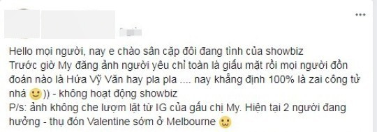 Một tài khoản mạng xã hội phát hiện ra Diễm My 9x đã có người yêu mới và không phải Hứa Vĩ Văn như đồn đoán.