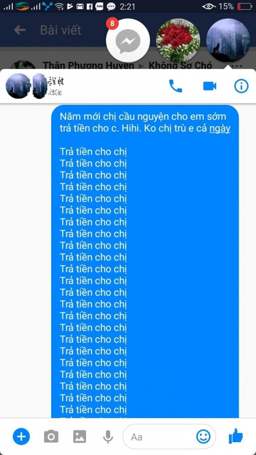 Nguyễn Thùy Trang đòi nợ ngay ngày mùng 1 Tết với câu khẩu hiệu “Trả tiền cho chị”.