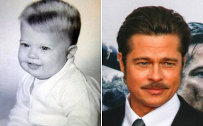 Ít ai biết, ngày còn nhỏ, Brad Pitt lại bụ bẫm, đẹp trai và dễ thương thế này.