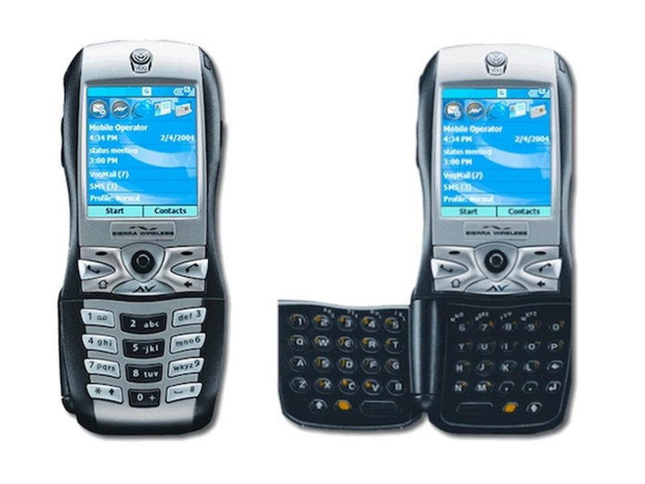 Sierra Wireless Voq Professional - Máy được phát hành vào năm 2004 với thiết kế bàn phím có thể mở ra để trở thành bàn phím QWERTY. Tuy nhiên, phần bàn phím này khá ọp ẹp, không mang lại cảm giác chắc chắn khi sử dụng.