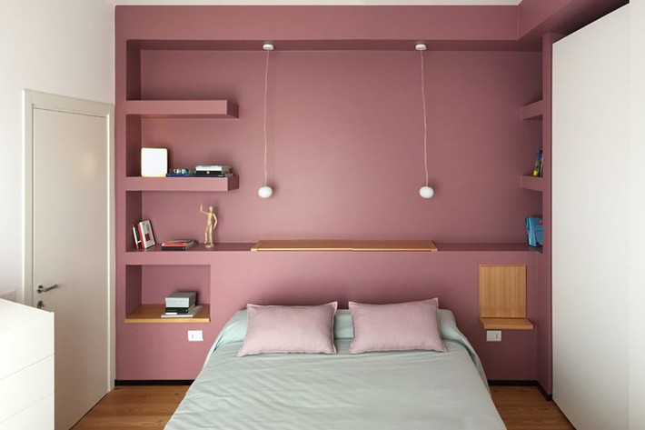 Với sắc thái nhẹ nhàng, hồng pastel được xem là tông màu dành riêng cho phòng ngủ thứ hai để chủ nhân có thể tận hưởng cảm giác thư giãn tuyệt vời.