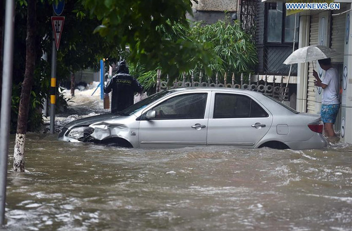 Một hình ảnh ở Hải Khẩu hôm 18/8.