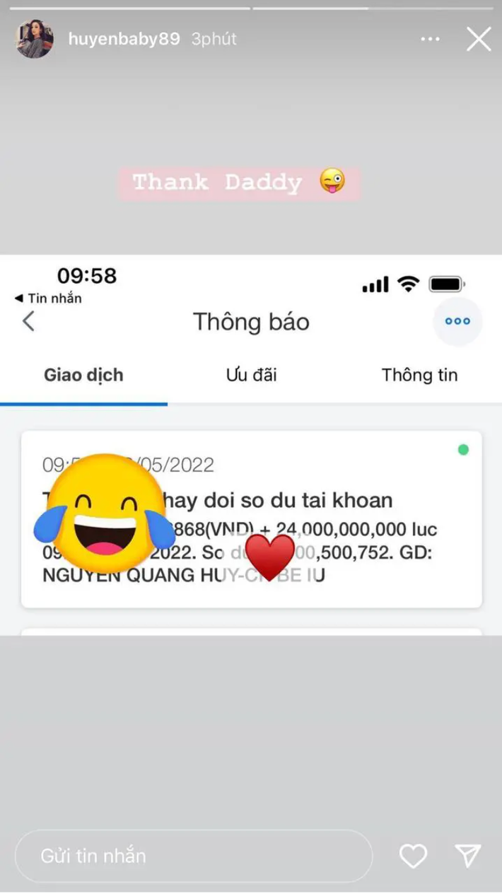 Con số hàng chục tỷ mà chồng Huyền Baby cho cô như cơm bữa khiến cư dân mạng trầm trồ, ngưỡng mộ.