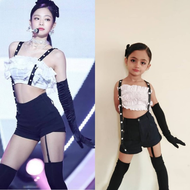 Isra (6 tuổi, đến từ Thổ Nhĩ Kỳ) được cộng đồng fan Kpop chú ý khi đăng tải hình ảnh ăn mặc giống các thành viên nhóm nhạc BlackPink. Dù còn nhỏ, cô bé sở hữu gương mặt xinh xắn, thần thái như người mẫu chuyên nghiệp. Trên ảnh, em bé Thổ Nhĩ Kỳ diện áo crop top trắng cùng quần shorts giống Jennie. Trong khi thành viên BlackPink toát ra vẻ gợi cảm, quyến rũ, Isra lại trông đáng yêu với bộ đồ diễn.