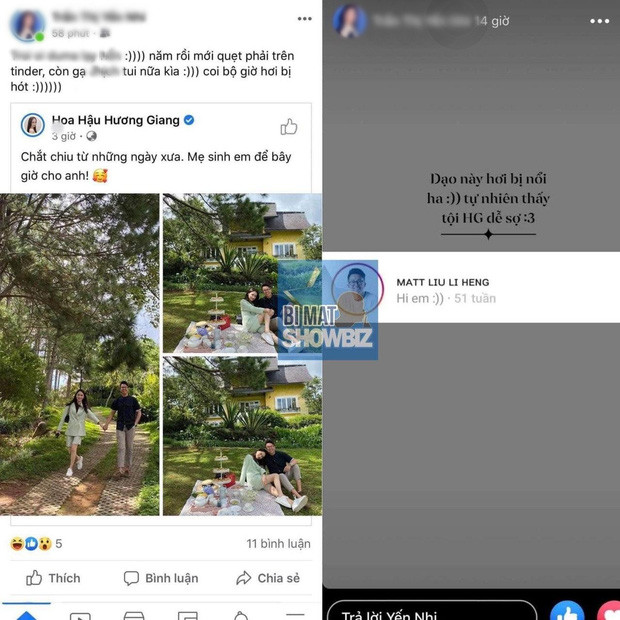 Cụ thể, trên MXH bất ngờ xôn xao về bài đăng của một cô gái tố CEO Matt Liu "gạ tình" cô trên Tinder, còn bị nhắn tin tán tỉnh. Để chứng minh, cô gái đã đăng cả tin nhắn Matt gửi mình: "Hi em". Ảnh: Bí mật showbiz