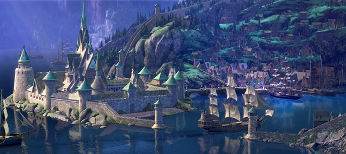 Thành phố Arendelle trong phim.