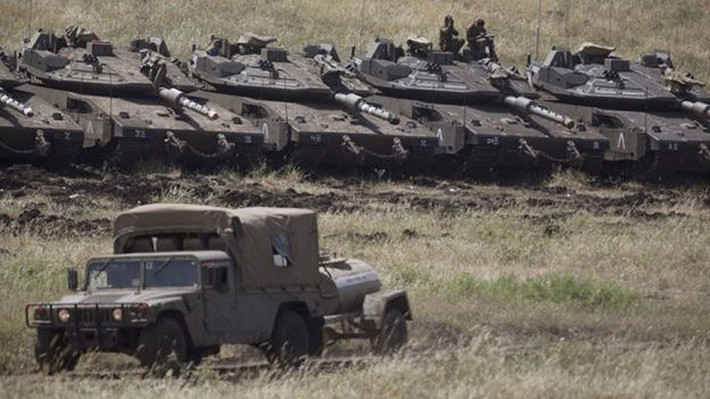 Các lực lượng quân sự Israel ở khu vực Cao nguyên Golan đã được đặt trong tình trạng báo động cao từ đêm 8/5. Ảnh: AFP.