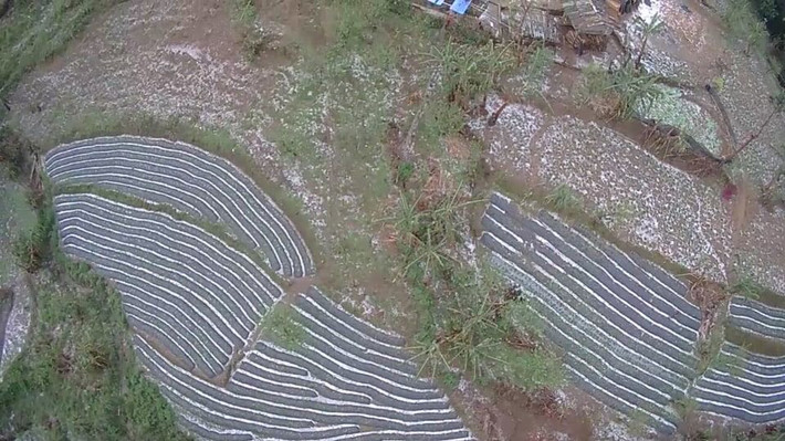 Mưa đá hạt to gây ảnh hưởng thiệt hại lớn cho người dân trên địa bàn xã Dào San.