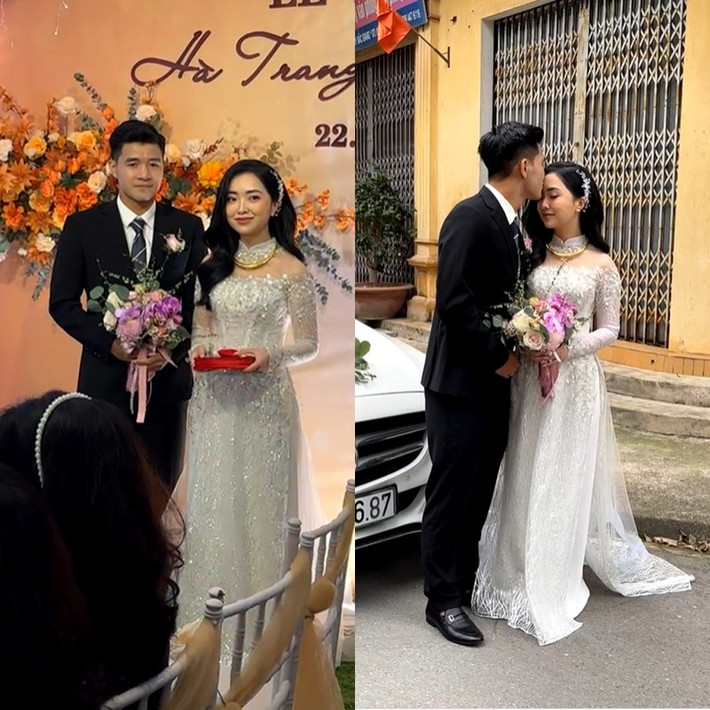 Cô dâu Mai Hà Trang (sinh năm 1998, Bắc Giang) được biết đến với danh xưng hot girl với ngoại hình xinh xắn, có gu thời trang hiện đại.