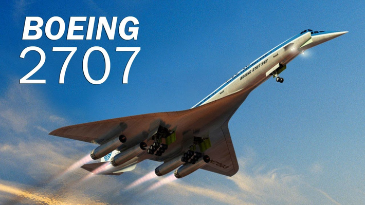 3. Boeing 2707: Dự án của Boeing từ thập kỷ 1960, mục tiêu là tạo ra một máy bay siêu thanh lớn và nhanh hơn Concorde.