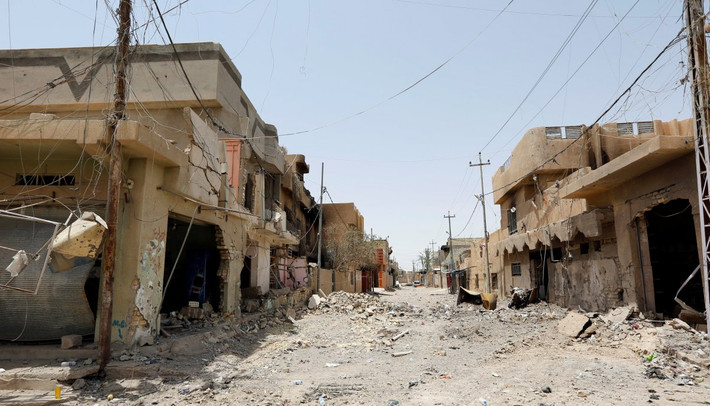Dãy nhà bị bỏ hoang ở Fallujah. Ảnh BI