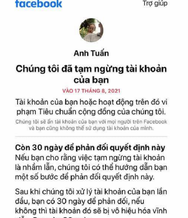 Một số ít may mắn hơn chỉ bị khóa tính năng nhắn tin, đăng bài, bình luận trong vòng 3-7 ngày thay vì 30 ngày, và chỉ là khóa tạm thời, thay vì có thể bị khóa vĩnh viễn.