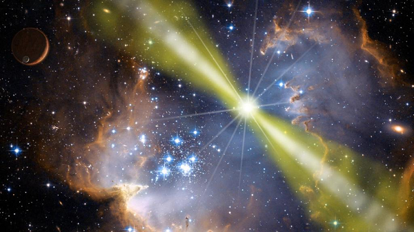 Chớp tia gamma (GRB) vừa thu được nhờ kính viễn vọng không gian tia gamma Fermi của NASA, có tên gọi GRB 200826A, hướng thẳng từ không gian sâu về phía Trái đất.