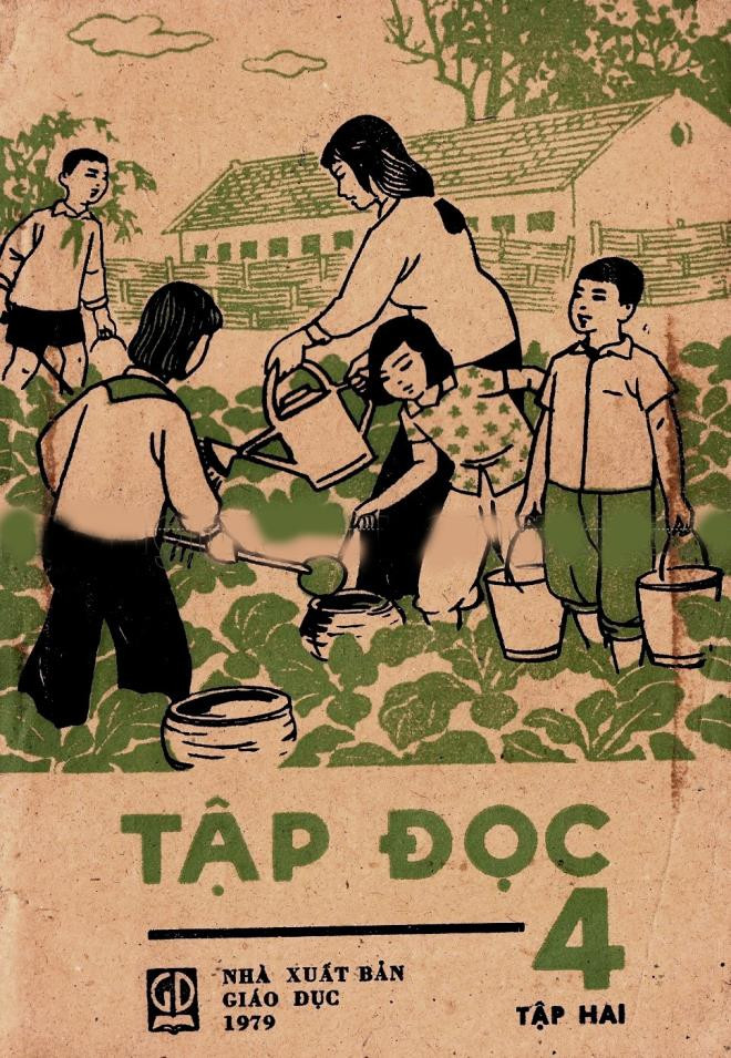 Sách giáo khoa thời xưa in trên giấy ngả vàng, màu sắc chỉ xoay quanh 3-4 màu cơ bản.