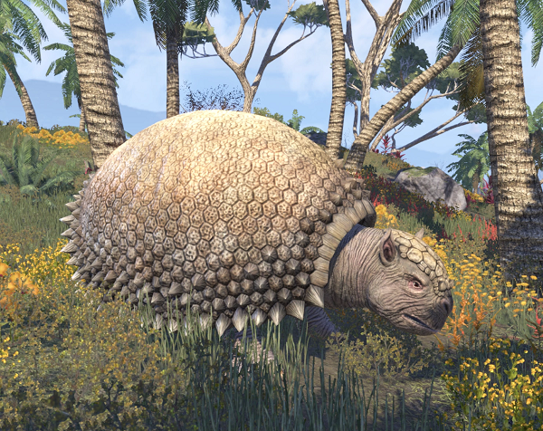 Glyptodon là loài động vật chậm chạp, sống ở gần sông và ăn thực vật. Trước đây, vỏ hóa thạch này bị đất và bùn phủ kín nên không ai phát hiện ra nó.