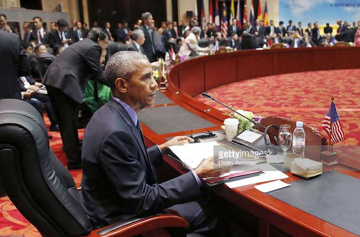 Ông Obama trong ngày tham dự Hội nghị cấp cao Hội nghị cấp cao Đông Á (EAS) tại Thủ đô Viêng Chăn, Lào hôm 8/9.