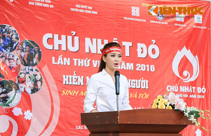 Phát biểu tại ngày hội, Á hậu Hoàn vũ Nguyễn Lâm Diễm Trang cho biết, bản thân chị rất vui khi được tham gia và đóng góp một chút công sức của mình cho các hoạt động thiện nguyện, hiến máu cứu người. Đối với chị, đây là một chương trình rất có ý nghĩa thiết thực và cao cả.