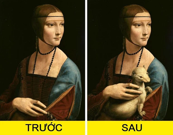 Bức tranh Lady with a Ermine của Leonardo da Vinci ban đầu không có con chồn nhỏ như hiện tại. Nguyên bản, người nghệ sĩ đã vẽ một bức chân dung không có con chồn và 2 bức họa khác trước khi bức tranh hoàn thiện ra đời.
