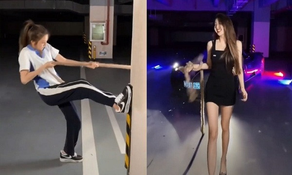 Với trào lưu TikTok này, nhân vật chính sẽ bắt đầu clip bằng vẻ ngoài khá luộm thuộm, cố gắng kéo chiếc xe ra khỏi bãi đậu. Và nhanh chóng họ sẽ biến hình thành một rich kid sanh chảnh hết nấc, kéo sau lưng là chiếc xế hộp tiền tỷ.