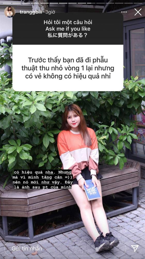 Cách đây ít ngày, khi bị một số dân mạng thắc mắc về vòng 1 ngoại cỡ của bản thân, nữ sinh họ Võ đã đáp trả thẳng thắn. Cô cho biết, việc phẫu thuật vòng 1 nhỏ lại có hiệu quả, tuy nhiên vì tăng cân nên nó mới không có sự thay đổi gì.