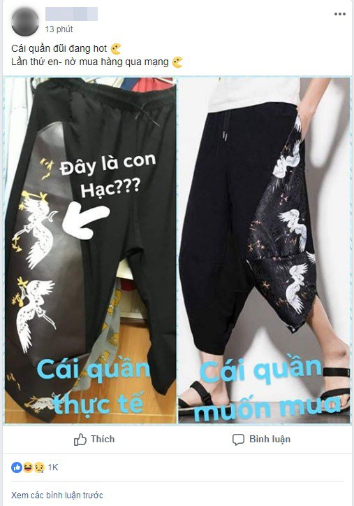 Đặt mua online quần in hình hạc trắng thanh tao, thanh niên nhận về chiếc quần in hình 1 đàn... bồ nông.