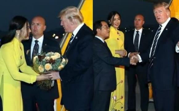Về phía Hà My, cô gái này từng gây sốt trên MXH khi là một trong những nữ sinh vinh dự tặng hoa cho cho ông D. Trump (lúc ấy là Tổng thống Mỹ) khi ông đến Việt Nam dự APEC 2017.