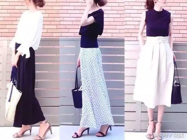 Phối đồ màu đen-trắng chưa bao giờ lỗi mốt. Các mẫu váy bạn gái nên chọn trong set đồ này là áo sơ mi trắng phối cùng chân váy đen suông như hình hoặc quần áo rộng.