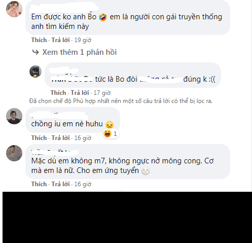 Bài đăng tuyển người yêu của Trần Đức Bo lập tức nhận về sự quan tâm lớn. Có rất nhiều tài khoản đã xin vào ứng tuyển vị trí bạn gái.