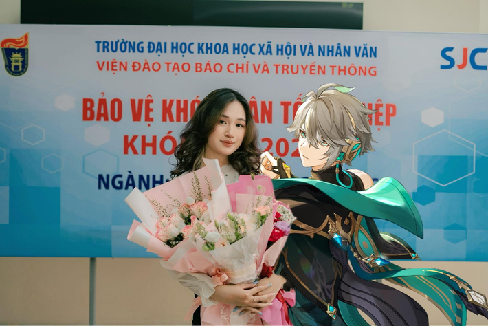 Nữ game thủ Lindrenaline (Nguyễn Thuỳ Linh), sinh viên Đại học Khoa học Xã hội và Nhân văn (Hà Nội), gây chú ý khi sử dụng trò chơi Genshin Impact làm đề tài khóa luận tốt nghiệp. (Ảnh: Motgame.vn)