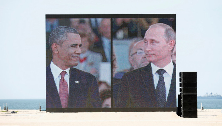 Sau khi Nga bị loại ra khỏi nhóm G8 năm 2014 do sự kiện Crimea sáp nhập vào nước này, Tổng thống Obama và Tổng thống Nga Putin trao đổi ngắn với nhau tại lễ kỷ niệm 70 năm sự kiện D-Day ở Normandy.