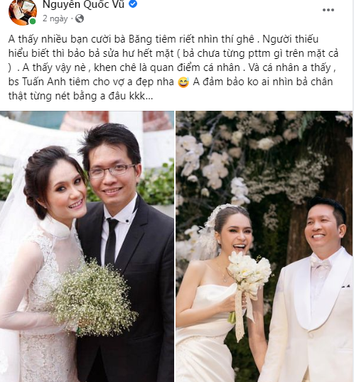 Mới đây chồng nữ đại gia đã lên tiếng bảo vệ, đồng thời so sánh hai hình ảnh thời điểm trước đây và hiện tại của Đoàn Di Băng.