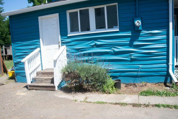 3. “Nhiệt độ nóng như thế nào ở Portland? Đây là nhà hàng xóm của tôi và vách nhựa vinyl đang bị phồng rộp khỏi nhà của anh ấy dưới ánh mặt trời trong cái nóng 42 độ”