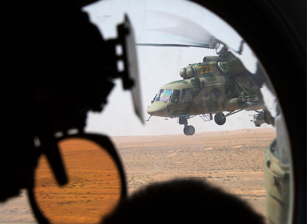 Trực thăng Mi-8 trên chiến trường Syria, ngày 10/4/2016. Nguồn ảnh: TASS.