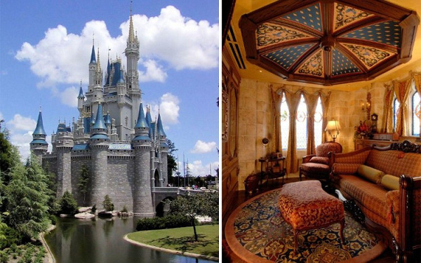 Rất ít người biết rằng có một bí mật ẩn giấu trong toà Lâu đài Lọ Lem, Disney World, Mỹ. Đó chính là căn phòng khách sạn bí mật ẩn phía sau những ô cửa kính đầy màu sắc.