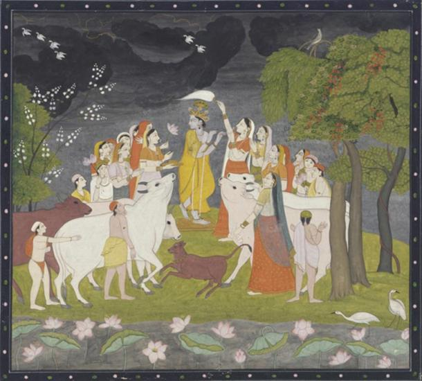 Theo truyền thuyết Ấn Độ, nữ thần Krishna hồi nhỏ rất thích ăn bơ và thường bốc bơ ở hũ của mẹ. Do tảng đá ở Mahabalipuram có hình dáng giống một giọt bơ mà nữ thần làm rớt xuống mặt đất, nó được mệnh danh là "Viên bơ của nữ thần Krishna".