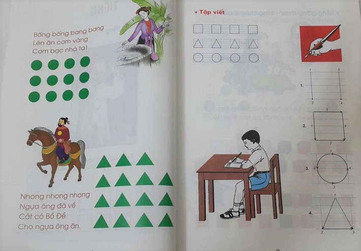 Những ngày qua, dư luận tranh cãi về cách đánh vần mới được dạy trong cuốn Tiếng Việt Công nghệ Giáo dục lớp 1 (gồm 3 tập, do NXB Giáo dục Việt Nam phát hành). Theo đó, các chữ "k", "qu", "c" đều đọc là "cờ" và thay đổi cách đánh vần của các từ "iên", "uôn". Ảnh: FB.