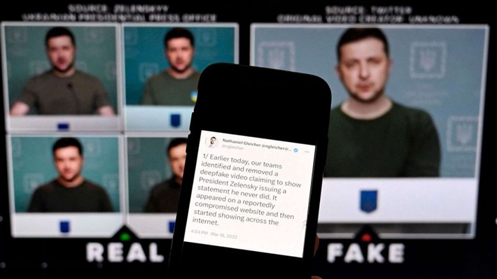 Các video Deepfake có thể được dùng để vu khống, lan truyền thông tin sai lệch hoặc bôi nhọ danh tiếng, gây hậu quả nghiêm trọng về chính trị, xã hội và kinh tế. Một số ví dụ điển hình là các video giả mạo Tổng thống Ukraine Volodymyr Zelensky hoặc tỉ phú Mark Zuckerberg, gây tranh cãi trên mạng xã hội. (Ảnh: Unite.Ai)