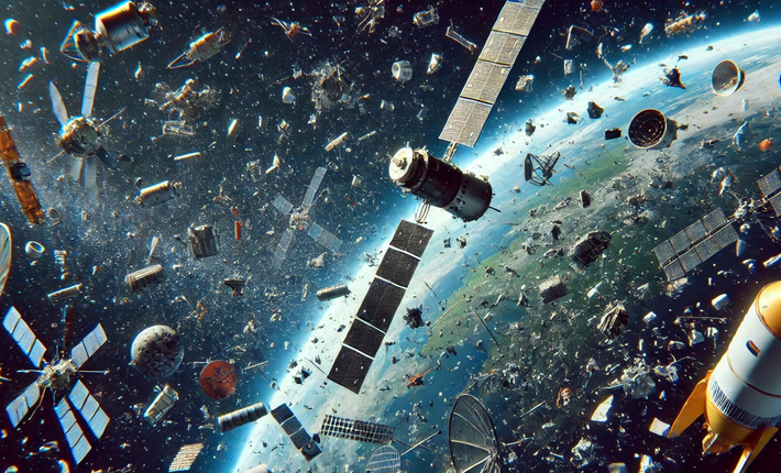 Hơn 10.000 vệ tinh đang hoạt động, trong đó 6.800 thuộc mạng Starlink của Elon Musk, khiến quỹ đạo càng trở nên chật chội và nguy cơ va chạm gia tăng. (Ảnh:The Daily Galaxy)