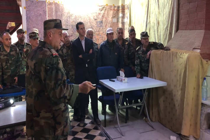 Nhiều khả khả trong những ngày tới Quân đội Syria sẽ tiến vào tiếp quản Douma một trong hau khu vực chiến lược của phe nổi dậy tại Đông Ghouta, nếu lực lượng nổi dậy ở đây đầu hàng. Ảnh: PresidencySy.