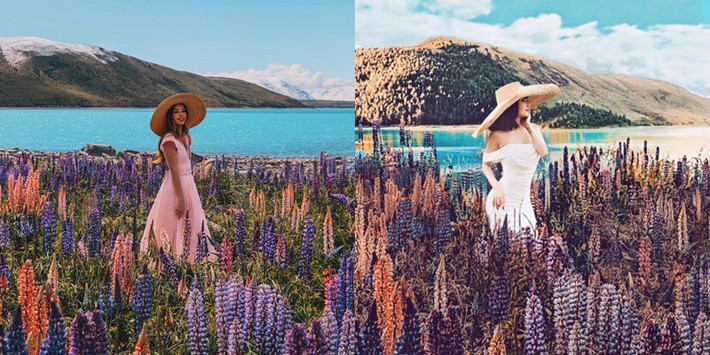 Thậm chí, tất cả những bức ảnh này đều được Mina Phạm cho vào album có tên "I love travel" như đó là ảnh của cô tự đi, tự chụp.