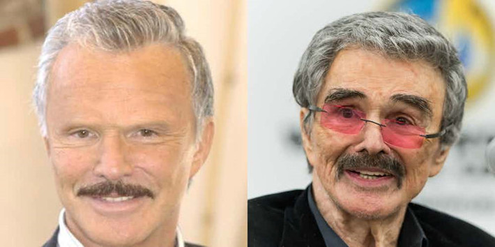 Nam diễn viên Burt Reynolds có vẻ trông trẻ hơn khi thiếu cặp lông mày rậm. Ảnh: The Richest.