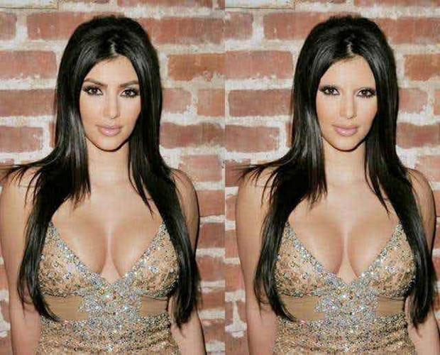 Kim Kardashian không có lông mày. Ảnh: The Richest.