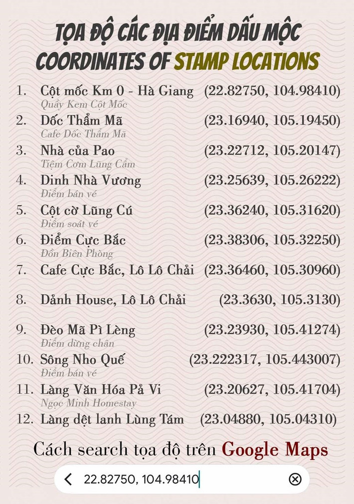 Tại mỗi địa danh nổi tiếng của Hà Giang, dấu mộc độc đáo được thiết kế riêng biệt sẽ đánh dấu hành trình khám phá của du khách. Ảnh Internet