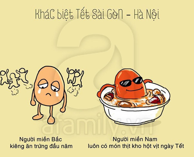 Nếu như người Bắc kiêng ăn trứng trong những ngày đầu năm thì người Nam rất chuộng món trứng vịt kho thịt trong dịp Tết.