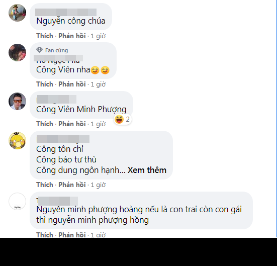 Những cái tên hài hước ra đời trong phút chốc từ cư dân mạng đã nhanh chóng gây sự chú ý như : Công Viên, Nguyễn Công Chúa,...Ảnh: Chụp màn hình