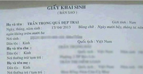 Mạng xã hội trước đó cũng từng xuất hiện những cái tên khiến cư dân mạng phải dụi mắt đọc lại một lần nữa vì khó tin.